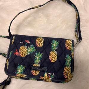 Vera Bradley Pineapple Print Quilted Crossbody Bag - Navy